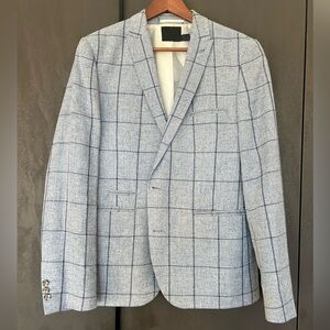 ASOS linen blend suit Sz 44R jacket, Waist 38” L 32R pants